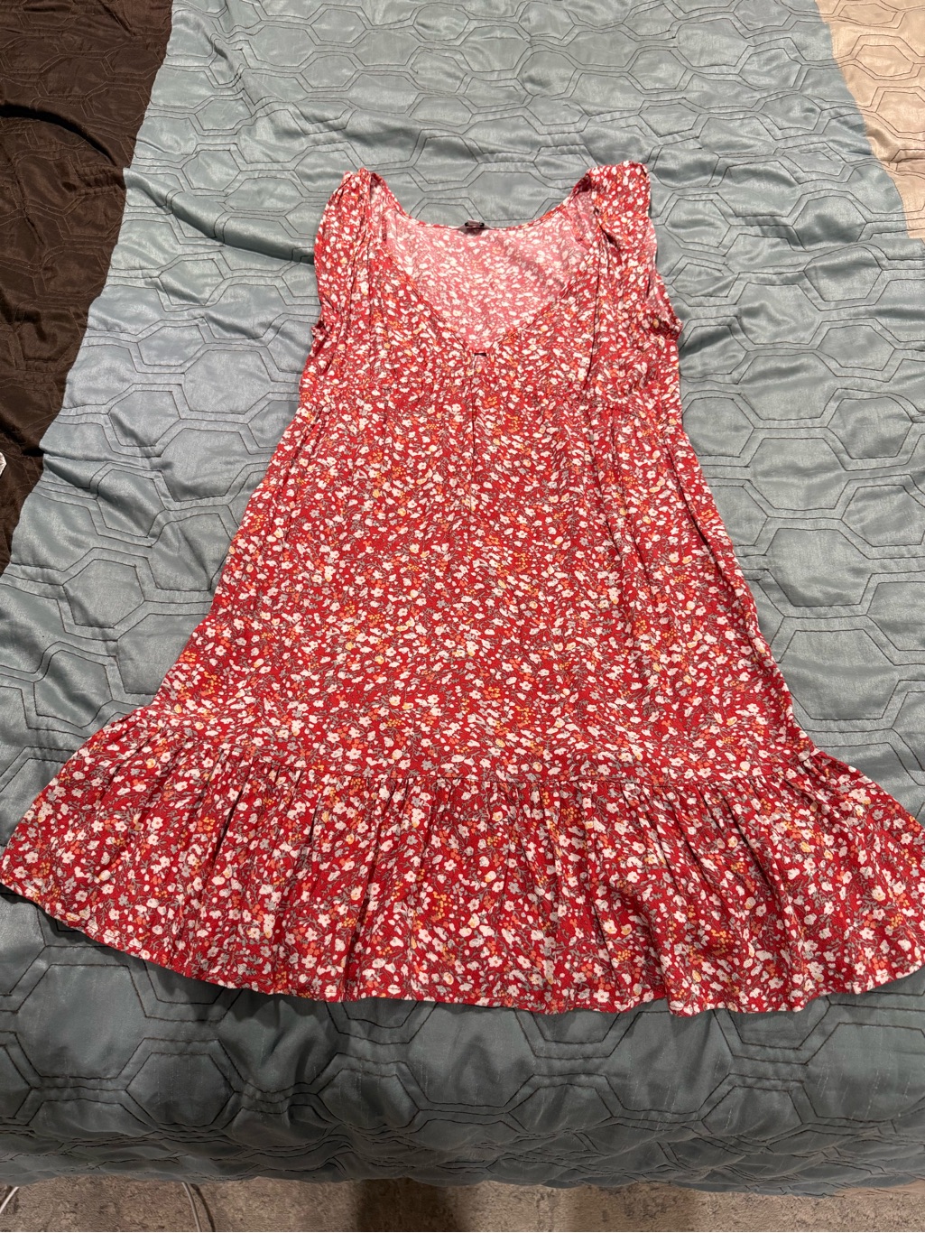 Rails Women's Red Anika Floral Print Ruffle Mini Dress Size S